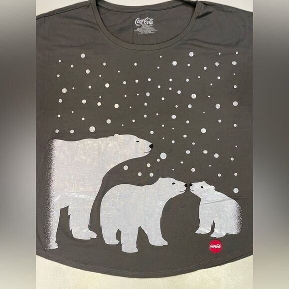 Coca-Cola Graphic T-shirt Women XXL Gray Short Sleeve - Picture 2 of 5